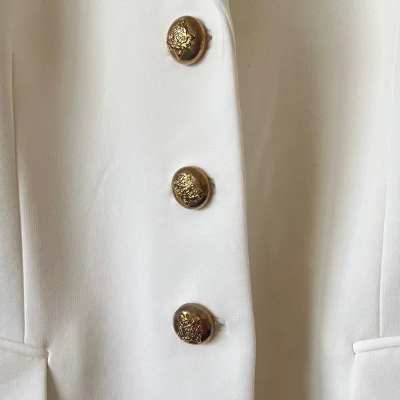 Gold and cream Blazer Structured Silhouette Business Wear - Picture 5 of 12